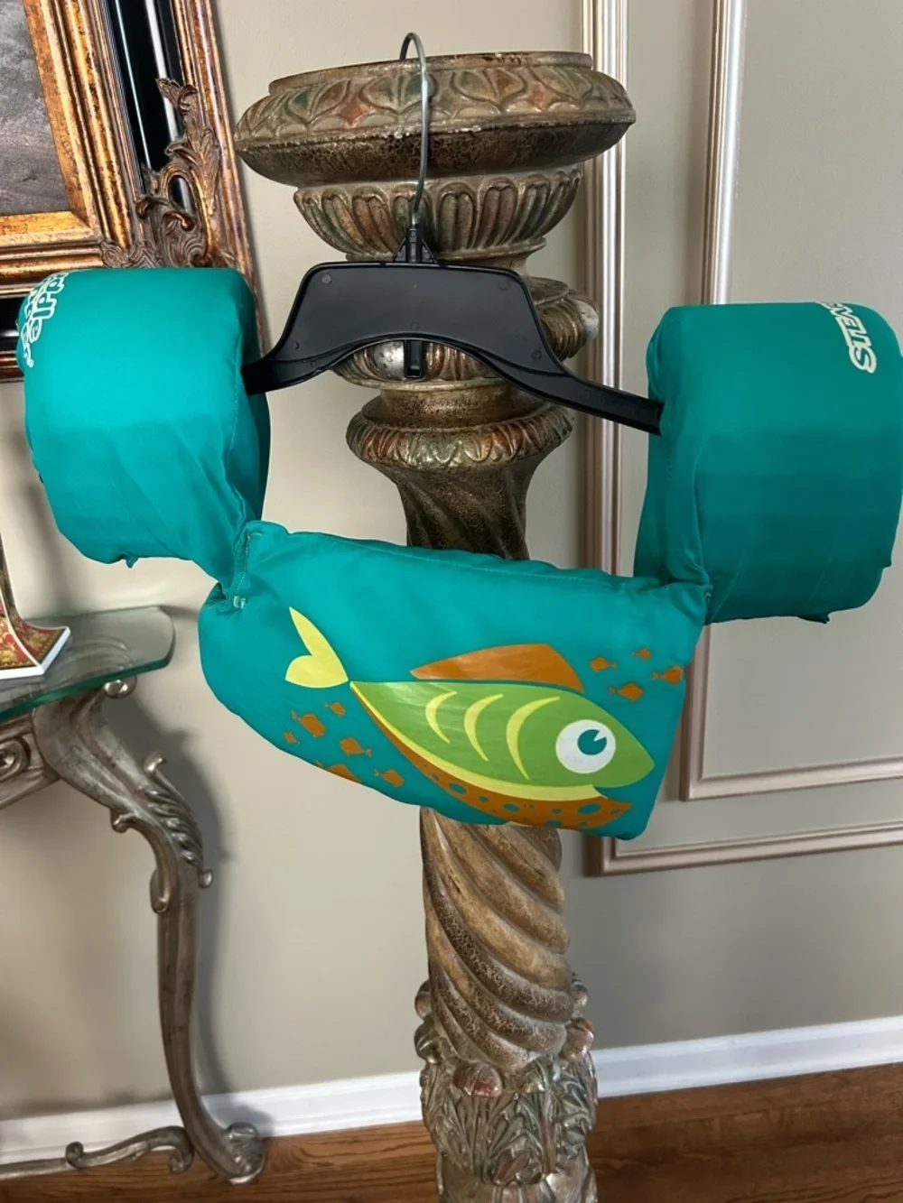 Stearns Puddle Jumper Kids Swim Float Vest Arm Bands Fish Design Teal Safety